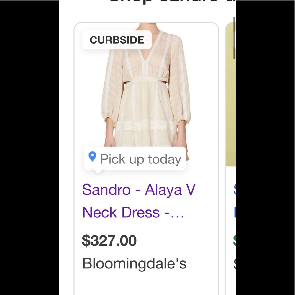 NEW WITH TAGS Sandro Alaya V neck dress size 36 US2/4